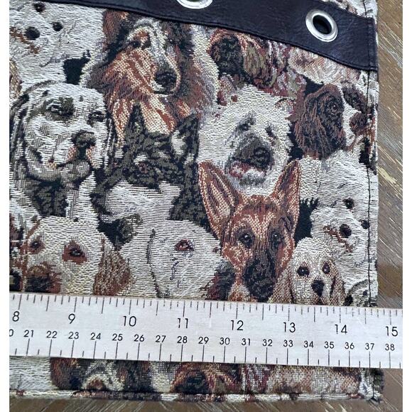 Vintage Puppy Dog Print Tapestry Tote Bag Large Carryall Novelty Y2K - Picture 8 of 10